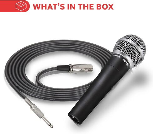 Pyle Professional Dynamic Microphone - 2-Pack Unidirectional Handheld Mic with Built-in Pop Filter, High Signal Output, 15 ft. XLR Audio Cable, Ideal for Stage, Karaoke & Studio Performances in Kuwait