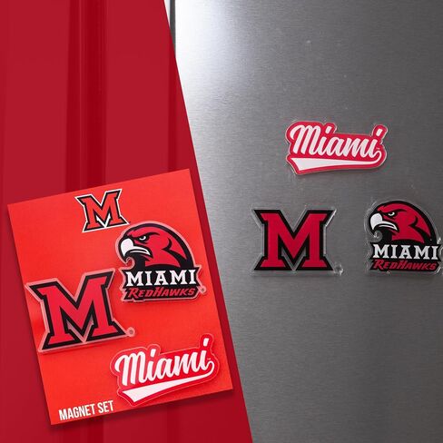 Desert Cactus Miami University Acrylic Magnet 3 Pack MU Redhawks Decorative Design Officially Licensed (Magnet Set A) in Kuwait