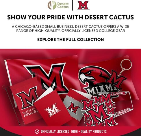 Desert Cactus Miami University Acrylic Magnet 3 Pack MU Redhawks Decorative Design Officially Licensed (Magnet Set A) in Kuwait