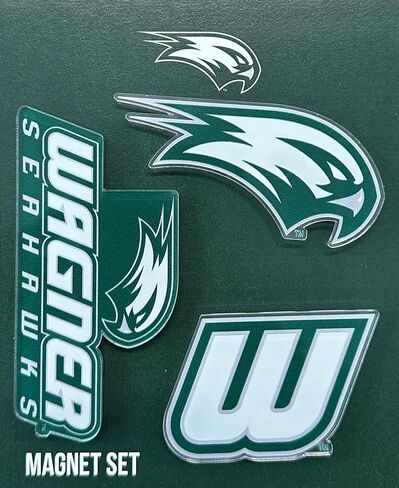 مغناطيس أكريليك من Desert Cactus Wagner College مكون من 3 قطع من تصميم Wagner Seahawks الزخرفي مرخص رسميًا (مجموعة المغناطيس A) in Kuwait