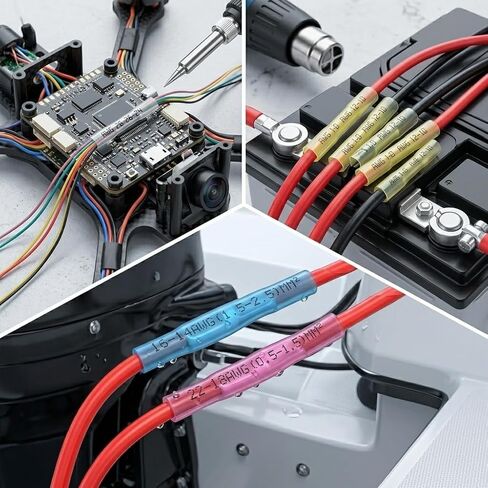 120PCS Heat Shrink Butt Connectors, Marine Grade Waterproof Electrical Wire Connectors Kit-Thickened Red Copper Butt Splice Crimp Connectors for Automotive Wiring, Boat, Speaker, Truck, Stereo, Cables in Kuwait