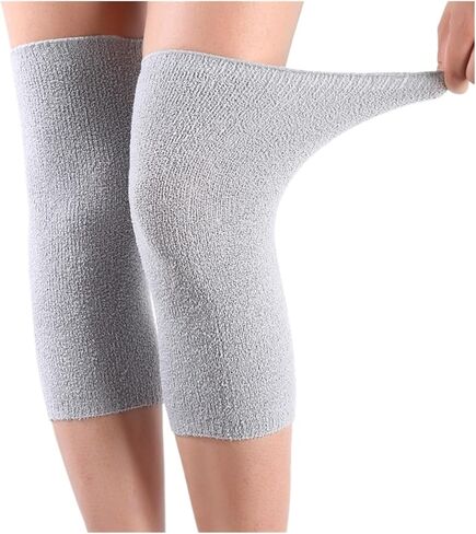 1Pair Winter Warm Knee Pads Leg Support For Sport And Train Holding The Heat for Ski Cycling(Grey) in Kuwait
