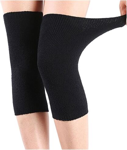 1Pair Winter Warm Knee Pads Leg Support For Sport And Train Holding The Heat for Ski Cycling(Black) in Kuwait