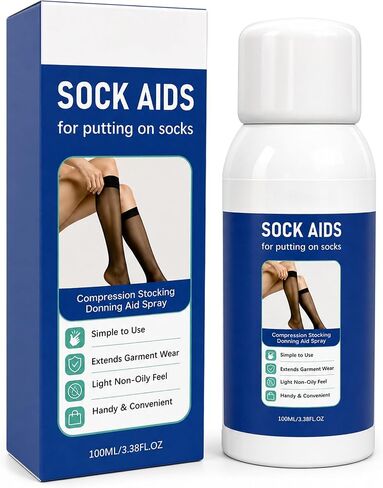 Compression Sock Aid Lubricant Spray, Reduce Friction and Lightweight | Portable Compression Sock Donner Spray, Suitable for Daily Travel Use in Kuwait