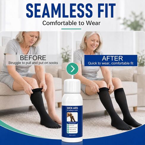 Compression Sock Aid Lubricant Spray, Reduce Friction and Lightweight | Portable Compression Sock Donner Spray, Suitable for Daily Travel Use in Kuwait