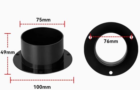 75mm ABS Exhaust Pipe Connector - Heavy Duty Flange Connection,1pcs in Saudi Arabia