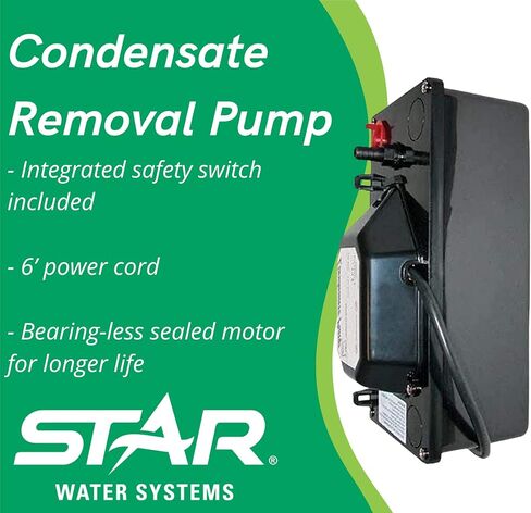 مضخة إزالة المكثفات الأوتوماتيكية Star COND1 1/6 HP مع مفتاح أمان (منخفض) متعددة الأغراض للتدفئة والتهوية وتكييف الهواء ومزيل الرطوبة والفرن وتكثيف مكيف الهواء، 78 جالونًا في الساعة in Kuwait
