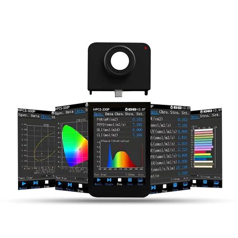 طقم محلل الطيف المحمول HPCS-330P مطياف الضوء PPFD PAR وميض متر 350-800nm ​​حساسية عالية ، خطأ منخفض in Kuwait