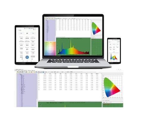 HP350 مقياس الإضاءة الطيفية المحمول تحليل درجة حرارة اللون مطياف مع شاشة تعمل باللمس 5 بوصة لمصابيح LED تنمو حساسية عالية، خطأ منخفض in Kuwait