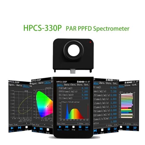 PPFD Par Light Meter HPCS330P جهاز قياس الطيف المحمول مختبر التحليل الطيفي لإضاءة النمو 350-800 نانومتر حساسية عالية، خطأ منخفض in Kuwait