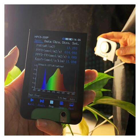 PPFD Par Light Meter HPCS330P جهاز قياس الطيف المحمول مختبر التحليل الطيفي لإضاءة النمو 350-800 نانومتر حساسية عالية، خطأ منخفض in Kuwait