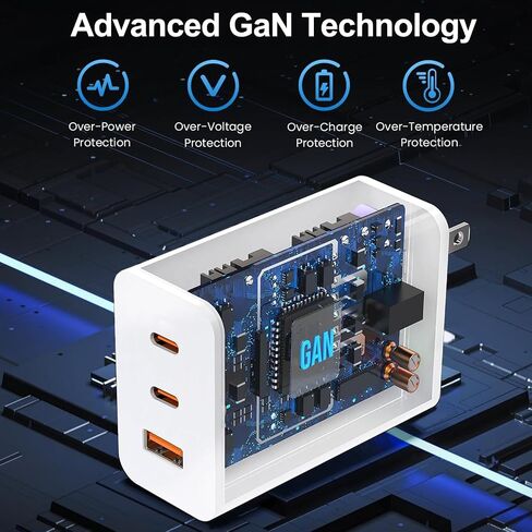 100W USB C Charger Block ، 2Pack 3-Port PD & AC Gan Super Fast USB C Charging Block Clock Adapter Adapter for MacBook Pro/MacBook Air ، iPad Pro/Mini ، iPhone 16E/15Pro ، S25/S24/S23 وأكثر in Kuwait