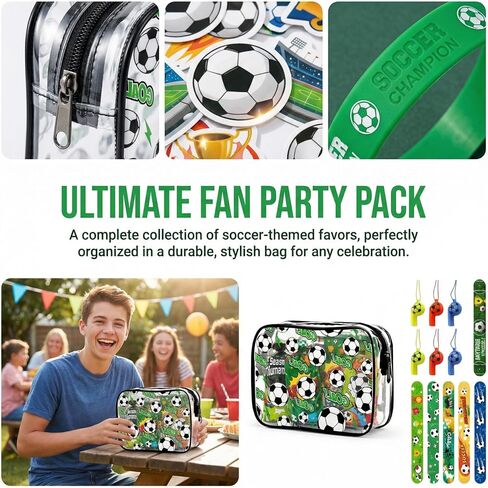 168 PCS Soccer Party Favor Set - Soccer Party Supplies Kit with Soccer Storage Bag, Keychains, Bracelets, Pens, Stickers, Whistles for Soccer Birthday, Championship, Game Day, Team Party Decorations in Kuwait