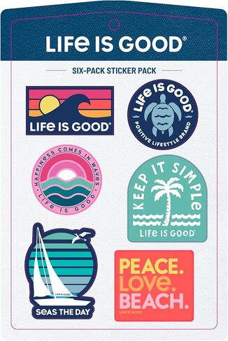 Life is Good. Six-Pack Stickers, Beach Pack in Kuwait