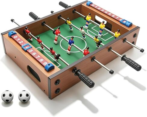 Mini Foosball Table,13.5'' Table Foosball Soccer Tabletop with 2 Balls,Home Wooden Soccer Table-Top Game Accessories for Adults Family Play Indoor & Outdoor in Kuwait