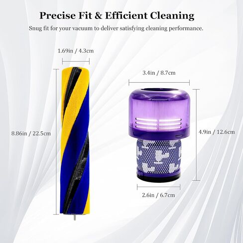 V15 Soft Roller Brush and Filter Compatible with Dyson V15 Detect/V15 Detect Plus Handheld Vacuum Cleaner,with 2 Pack V15 HEPA Filters,Replacement Parts #970013-02 & 971634-01 in Kuwait