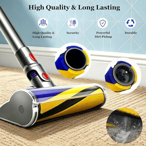 V15 Soft Roller Brush and Filter Compatible with Dyson V15 Detect/V15 Detect Plus Handheld Vacuum Cleaner,with 2 Pack V15 HEPA Filters,Replacement Parts #970013-02 & 971634-01 in Kuwait