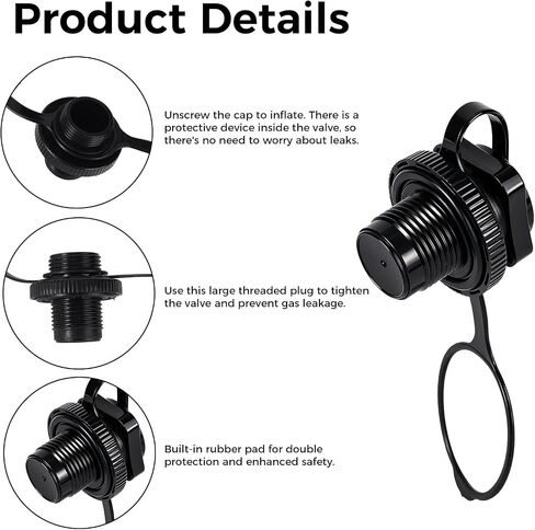 2pcs Boston Air Valve for Inflatable Boat, 22mm/0.87 Inch Inflatable Boat Air Valve Cap Spiral Plugs One-Way Inflation Replacement Parts for Kayak Raft Pool Float Boating Accessories in Kuwait
