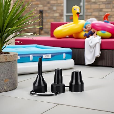 Black Air Pump Replacement Nozzles, Plastic Pump Nozzles, 3 Sizes Inflatable Pump Nozzles Head, Air Pump Inflator Adaptor Accessory for Partial Air Bed, Air Mattress Accessories in Kuwait