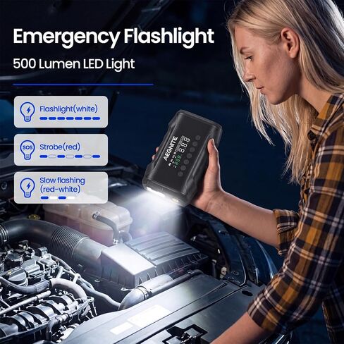 جهاز Jump Starter مع ضاغط هواء 3000A 150PSI، معزز بطارية السيارة المحمول متعدد الوظائف لبدء تشغيل بطارية السيارة، نفخ الإطارات 4 في 1، شحن الجهاز وإضاءة LED in Kuwait