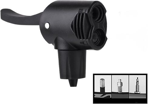 3-in-1 Dual Head Air Black Pump Adapter Valve for Bicycle Tires, Floor Pump Replacement Adapter in Kuwait