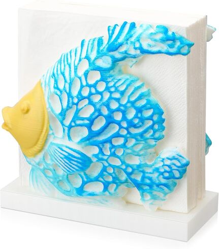 Fish Design Napkin Holder Coastal Napkin Holder Ocean Serviette Dispenser Marine Cocktail Tissue Storage Organizer Mail Letter Sorter Rack Document File Organizer in Kuwait