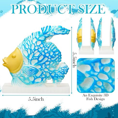 Fish Design Napkin Holder Coastal Napkin Holder Ocean Serviette Dispenser Marine Cocktail Tissue Storage Organizer Mail Letter Sorter Rack Document File Organizer in Kuwait