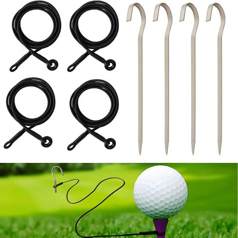 Golf Tee Anchor System, Holds in Place for Consistent Shots, Ground Stakes & Bungee Cords, No More Lost Tees, Perfect for Swing Practice in Kuwait