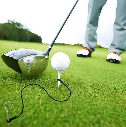 Golf Tee Anchor System, Holds in Place for Consistent Shots, Ground Stakes & Bungee Cords, No More Lost Tees, Perfect for Swing Practice in Kuwait