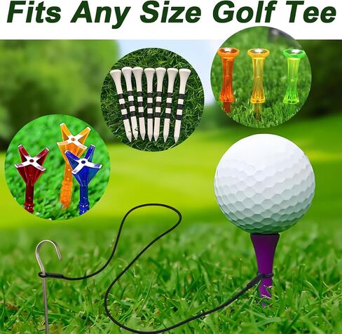 Golf Tee Anchor System, Holds in Place for Consistent Shots, Ground Stakes & Bungee Cords, No More Lost Tees, Perfect for Swing Practice in Kuwait