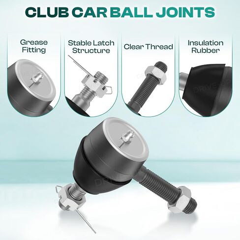 DRIVE UP Golf Cart Tie Rod, Ball Joints and Rack Pinion Drag Link Kit for Club Car DS, Turf, Carryall, Villager 1984-2008 Gas and Electric Golf Carts, OEM 1010219 1012467 7540 7539 in Kuwait