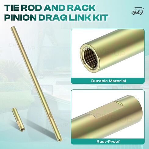DRIVE UP Golf Cart Tie Rod, Ball Joints and Rack Pinion Drag Link Kit for Club Car DS, Turf, Carryall, Villager 1984-2008 Gas and Electric Golf Carts, OEM 1010219 1012467 7540 7539 in Kuwait