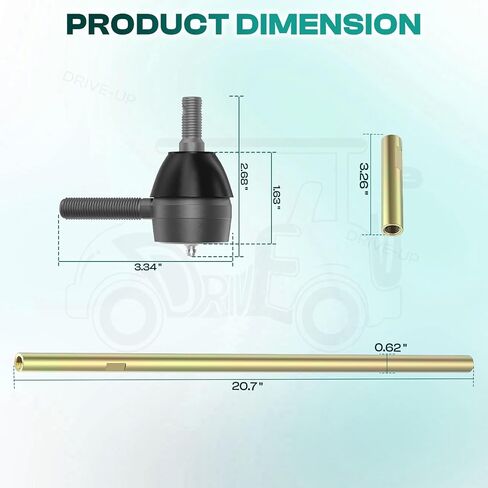 DRIVE UP Golf Cart Tie Rod, Ball Joints and Rack Pinion Drag Link Kit for Club Car DS, Turf, Carryall, Villager 1984-2008 Gas and Electric Golf Carts, OEM 1010219 1012467 7540 7539 in Kuwait
