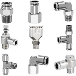 Pneumatic Air Connector 304 Stainless Steel Fitting PB 4mm 6mm 8mm 10mm 12mm Thread 1/4' 1/8' 3/8' 1/2' 1Pcs(4-01) in Kuwait