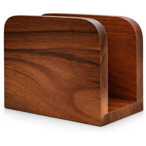 Acacia Wood Napkin Holder – Rustic Wooden Napkin Organizer for Kitchen, Dining Table, Picnic, Coffee Bar – Farmhouse Tabletop Dispenser for Square Paper Napkins in Saudi Arabia