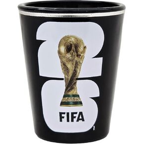 Official FIFA World Cup 26 Black & Silver Drinkware – Soccer Glass & Mug Collection, Futbol Collectible Souvenir in Saudi Arabia