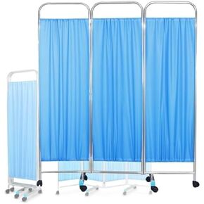Portable 3-Panel Privacy Screen on Wheels - Foldable Room Divider for Clinic, Ward, and Exam Room in Saudi Arabia