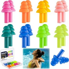 8Pairs Silicone Ear Plugs for Swimming Sleeping, Snoring, Work, Concerts,8 Colors Reusable Noise Cancelling EarPlugs with 3-Layer Seal Design (8 Colors) in Saudi Arabia