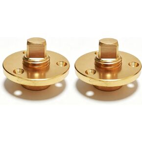 Boat Garboard Drain Plug Kit 1/2" NPT Threaded Thru-Hull Transom Drain Plug Garboard Boat Hull Drain Plug(2pack-Brass) in Kuwait