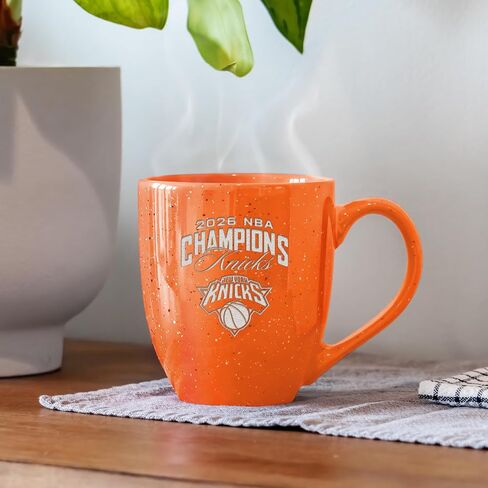 Rico Industries NBA Basketball New York Knicks 2026 NBA Champions 16 oz Orange Laser Engraved Speckled Ceramic Coffee Mug in Kuwait