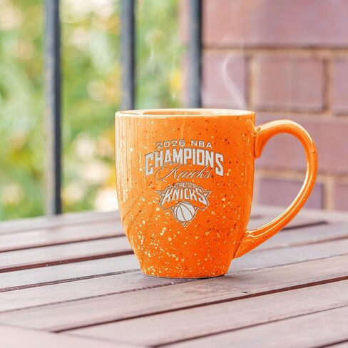Rico Industries NBA Basketball New York Knicks 2026 NBA Champions 16 oz Orange Laser Engraved Speckled Ceramic Coffee Mug in Kuwait