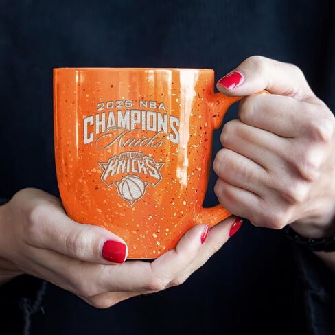 Rico Industries NBA Basketball New York Knicks 2026 NBA Champions 16 oz Orange Laser Engraved Speckled Ceramic Coffee Mug in Kuwait