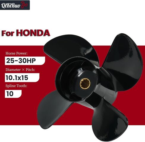 10.1x15 Propeller for Honda Outboard Motor BF25/BF30HP Aluminum Propeller,4-Blades Props 10 Tooth,RH in Kuwait