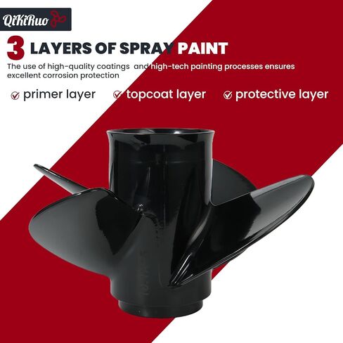 10.1x15 Propeller for Honda Outboard Motor BF25/BF30HP Aluminum Propeller,4-Blades Props 10 Tooth,RH in Kuwait