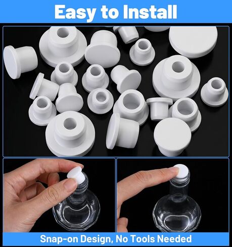 30 Pcs Salt and Pepper Plugs for Bottom, 6 Sizes Silicone Salt and Pepper Shaker Stoppers Plugs Replacement for Secure Seal on Round Holes for Bottles(0.31", 0.37", 0.43", 0.49", 0.51", 0.59") in Kuwait