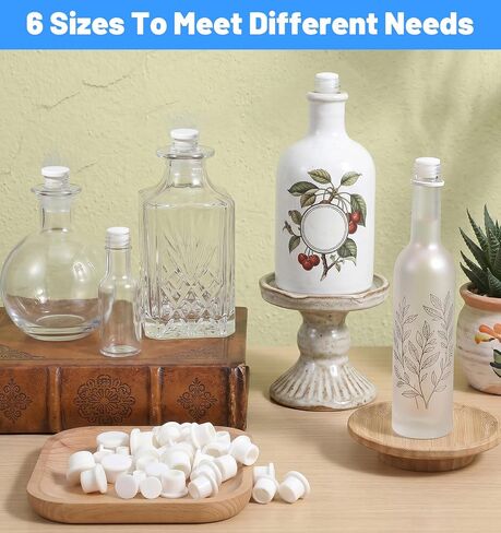 30 Pcs Salt and Pepper Plugs for Bottom, 6 Sizes Silicone Salt and Pepper Shaker Stoppers Plugs Replacement for Secure Seal on Round Holes for Bottles(0.31", 0.37", 0.43", 0.49", 0.51", 0.59") in Kuwait