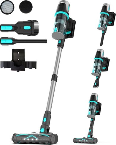 Bagotte Cordless Vacuum Cleaner,65KPa 65Mins Stick Vacuum with Self-Standing,Anti-Tangle Touch Screen LED Display, Detachable Battery Pack, Rechargeable Vacuum Cleaners for Home/Carpet/Pet Hair in Kuwait