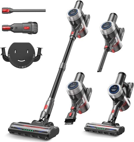 Xlife Cordless Vacuum Cleaner 45KPa 550W for Pet Hair & Multi-Surface Greenlight Reveal Dust 7-Stage HEPA Filter Long Runtime Anti-Tangle Roller Adjustable Stick Lightweight in Kuwait
