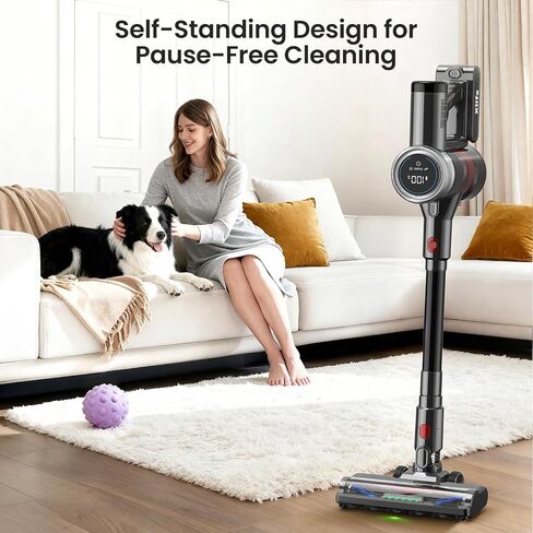 Xlife Cordless Vacuum Cleaner 45KPa 550W for Pet Hair & Multi-Surface Greenlight Reveal Dust 7-Stage HEPA Filter Long Runtime Anti-Tangle Roller Adjustable Stick Lightweight in Kuwait