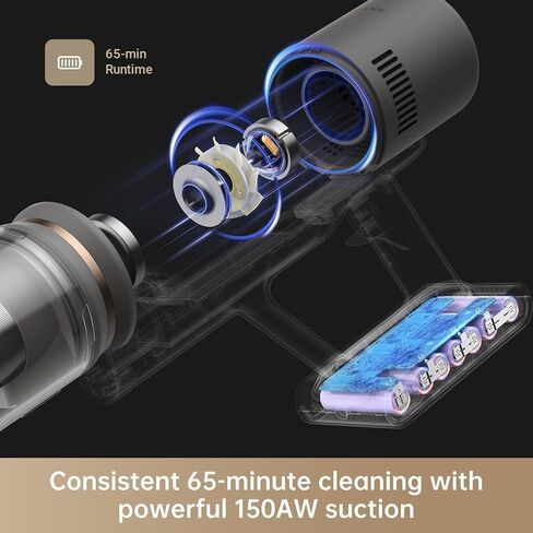 DREAME Z10 Station T Cordless Vacuum with Auto-Empty Base, 2.5L Dust Collection, 65-Min Runtime, Powerful Stick Vac for Carpet Hardwood Tile & Pet Hair – Lightweight in Kuwait